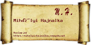 Mihályi Hajnalka névjegykártya