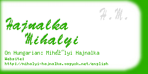 hajnalka mihalyi business card